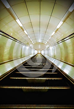 Empty stairs in London subway