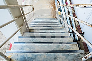 Empty stairs.Stair for fire exit door in factory