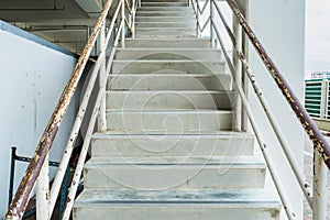 Empty stairs.Stair for fire exit door in factory