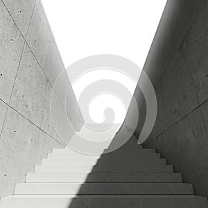 Empty Stairway in Abstract Building. 3d Rendering