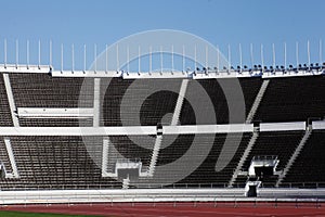 Empty stands of the stadium