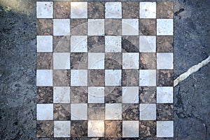 Empty stone chessboard.