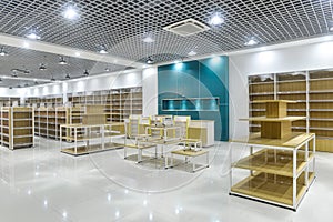 Empty store interior in modern commercial building