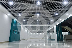 Empty store interior of modern commercial shopping mall