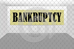 Empty store shop is bankrupt and closed. Concept of bankruptcy