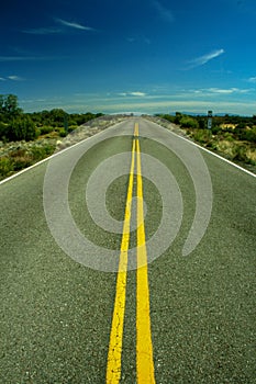 Empty straight line road