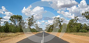 An empty straight road in the middle of nowhere