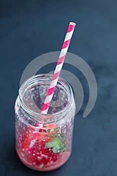 Empty smoothie glass