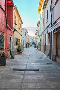 Empty street in Alcudia, Mallorca, Spain