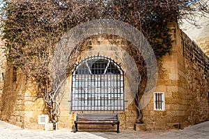 Empty street of of ancient Roman city Mdina, ancient capital of Malta