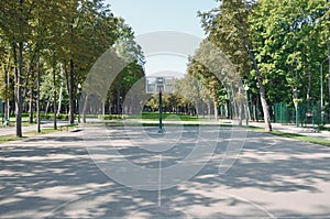 Empty street basketball court. For concepts such as sports and exercise, and healthy lifestyle