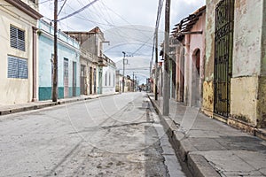 Empty street in Camaguey, Cuba photo