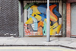 Empty street graffiti background