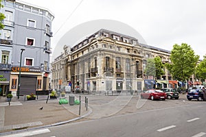 Empty street junction from Brussels city