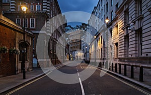 Empty street of London