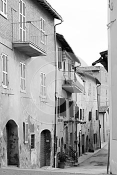 An empty street in Montefalco a small town in the center of Italy