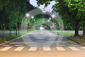 Empty street at night