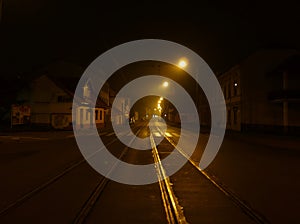 Empty street at night