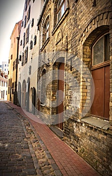 Empty street in the old city center