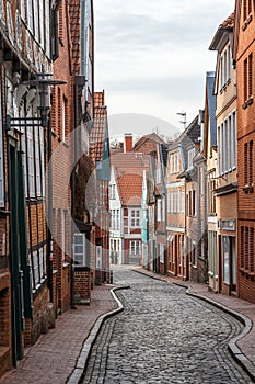 Empty street in the old town of Stade