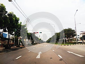 Empty street view in Bangkok Thailand