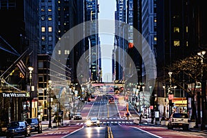 Empty streets of New York. Manhattan view.