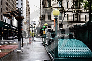 Empty streets of New York. Manhattan view.