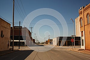 Empty Streets in Old Town of Hollis Oklahoma photo