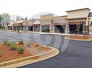 Empty strip mall photo