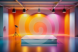 Empty studio gradient background and display product