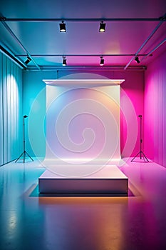 Empty studio gradient background and display product