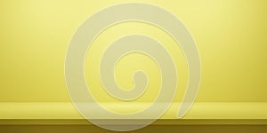 Empty studio product display yellow. background photo