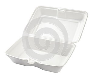 Empty styrofoam box isolated