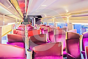 Empty suburb train interior