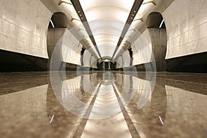 Empty subway station floor