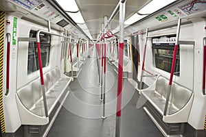 Empty subway train
