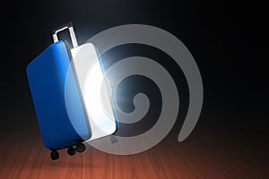 Empty suitcase on 3d illustrations