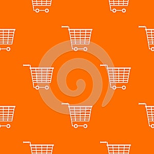 Empty supermarket cart with plastic handles pattern seamless