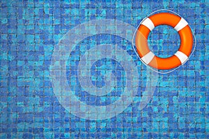 Empty Swimming Pool with Lifebuoy photo