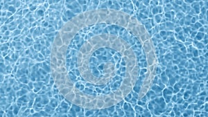 Empty swimming pool top view. Blue water background. Ripples and waves on the water surface. 3d render.