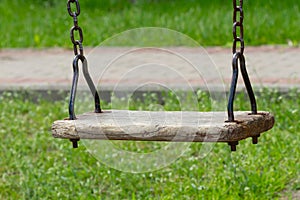 Empty swing at the playground