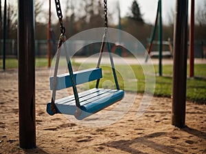 Empty swing in the playground.