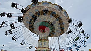 Empty Swing Ride at the Fair amusement park carnival ride