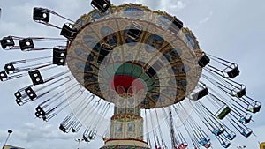 Empty Swing Ride at the Fair amusement park carnival ride