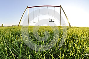 Empty swingset photo