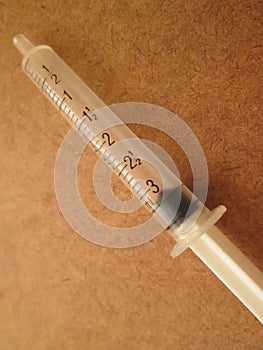 An Empty Syringe With Numbers.