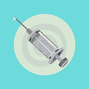 Empty syringe flat vector design