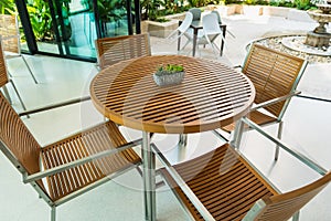 Empty table and chair in restautant