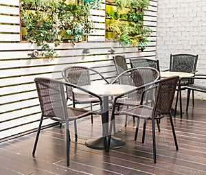 empty table and chair