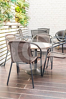 empty table and chair